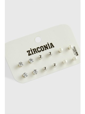 Zenvia 12 Adet Inci Zirkon Tek Taşlı Küpe ZNVBJTR-23577