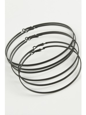 Zenvia Noktalı Metal Halka Küpe 6 Adet ZNVBJTR-23577