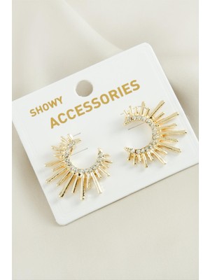 Zenvia Güneş Trend Taşlı Metal Küpe ZNVBJTR-23577