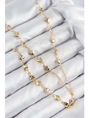 Zenvia Pirinç Zirkon Taşlı Kalp Model Gold Renk Y Kolye ZNV-EBJT4377