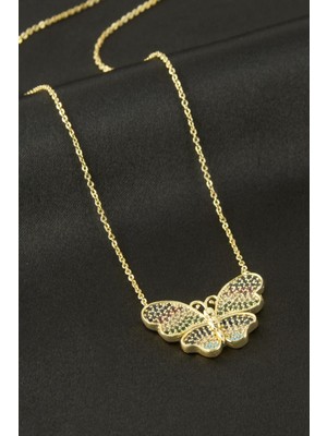 Zenvia Kelebek Zirkon Taşlı Kolye ZNVBJTR-23577