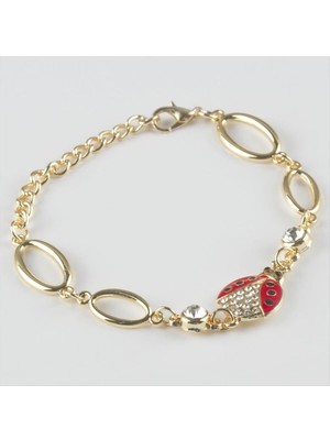 Zenvia Uğur Böceği Figürlü Taşlı Metal Bileklik ZNVBJTR-23577