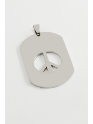 Zenvia Barış Işareti Çelik Kolye Ucu 3*5 cm ZNVBJTR-23577