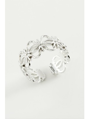 Zenvia Çiçek Metal Yüzük ZNVBJTR-23577