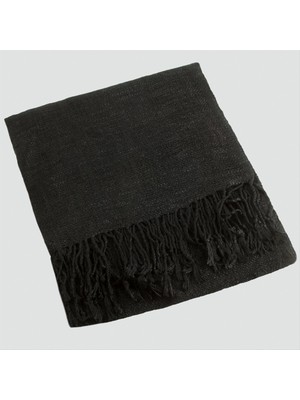 Zenvia Siyah Renkli Keten Şal 50*165 ZNVBJTR-23577