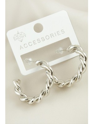 Zenvia Burgulu Trend Halka Metal Küpe ZNVBJTR-23577