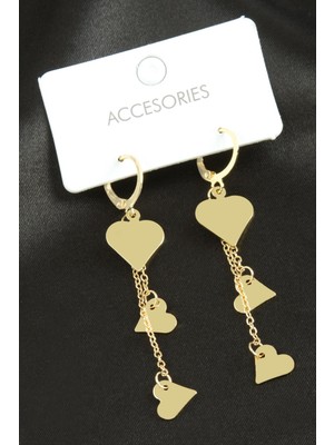 Zenvia Kalp Sallantılı Trend Metal Küpe ZNVBJTR-23577