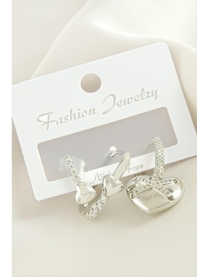 Zenvia 3 Adet Kalp Zirkon Taşlı Küpe ZNVBJTR-23577