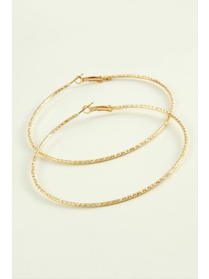 Zenvia Zikzak Burgulu Metal Halka Küpe 8-9-10 cm ZNVBJTR-23577