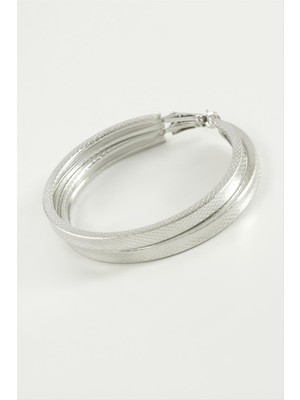 Zenvia Ezme Noktalı Halka Küpe 5 cm ZNVBJTR-23577