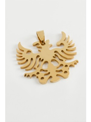 Zenvia Çift Başlı Kartal Çelik Kolye Ucu 3,5 cm ZNVBJTR-23577