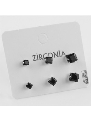 Zenvia 6'lı Zirkon Tek Taşlı Küpe ZNVBJTR-23577