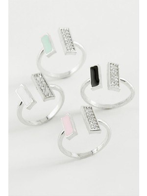 Zenvia Dikdörtgen Taşlı Mineli Eklem Yüzük ZNVBJTR-23577