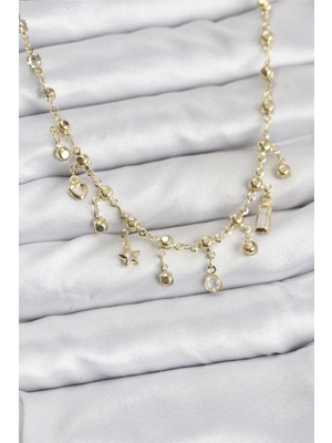 Zenvia 316L Çelik Zincir Gold Renk Kolye ZNV-EBJT4377