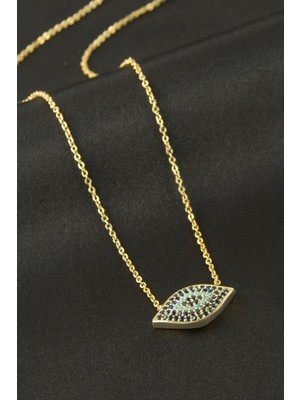 Zenvia Oval Nazar Zirkon Taşlı Kolye ZNVBJTR-23577