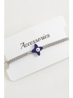 Zenvia Çiçek Nazar Makrome Örgülü Bileklik ZNVBJTR-23577