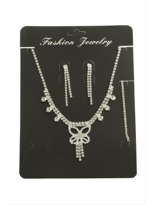 Zenvia Kelebek Taşlı Set Kolye ZNVBJTR-23577