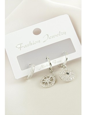 Zenvia 3 Adet Yıldız Zirkon Taşlı Küpe ZNVBJTR-23577