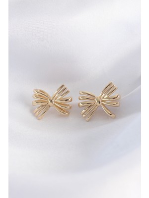 Zenvia Pirinç Gold Renk Fiyonk Küpe ZNV-EBJT4377