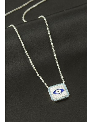 Zenvia Kare Göz Zirkon Taşlı Kolye ZNVBJTR-23577