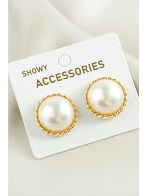 Zenvia Yuvarlak Trend Inci Küpe ZNVBJTR-23577