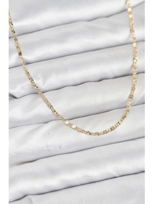 Zenvia cm 14K Gold Renk Lazer Ince Zincirli Kadın Kolye ZNV-EBJT4377