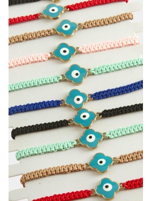 Zenvia Çiçek Nazar Makrome Örgülü Bileklik ZNVBJTR-23577