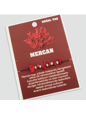 Zenvia Mercan Doğaltaşlı Ip Bileklik ZNVBJTR-23577
