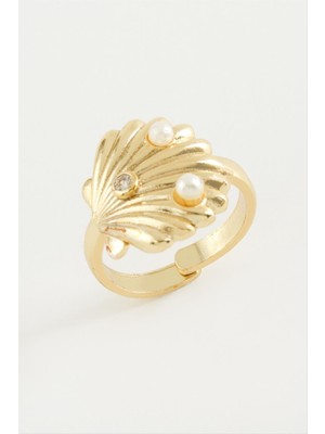 Zenvia Istiridye Inci Metal Yüzük ZNVBJTR-23577