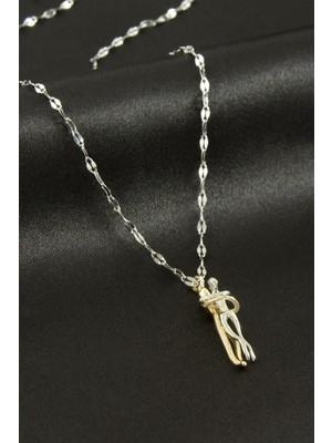 Zenvia Aşkla Bağlı Çift Çelik Kolye ZNVBJTR-23577