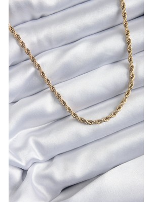 Zenvia 316L Çelik Gold Renk 60 cm Burgu Model Kadın Kolye ZNV-EBJT4377