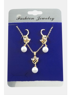 Zenvia Çiçek Inci Zirkon Taşlı Set Kolye ZNVBJTR-23577