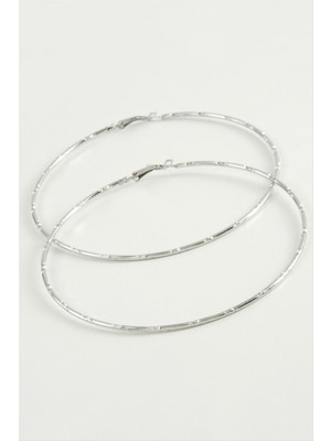 Zenvia Noktalı Metal Halka Küpe 8-9-10 cm ZNVBJTR-23577