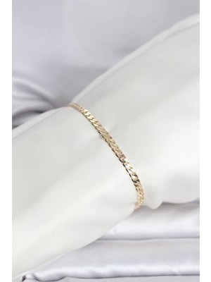 Zenvia cm 14K Gold Renk Zincirli Model Kadın Bileklik ZNV-EBJT4377