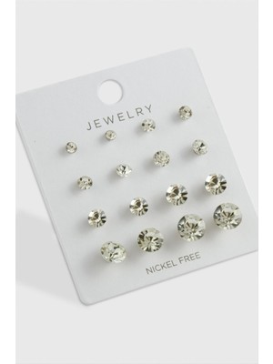 Zenvia 16 Adet Tek Taşlı Küpe ZNVBJTR-23577