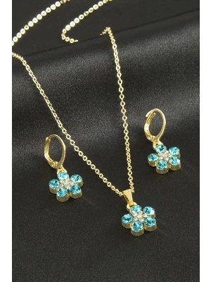 Zenvia Çiçek Taşlı Set Kolye ZNVBJTR-23577