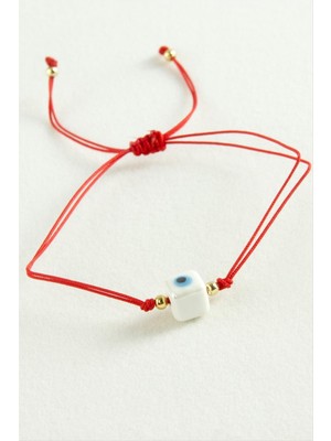 Zenvia Cam Boncuk Makrome Ip Bileklik ZNVBJTR-23577