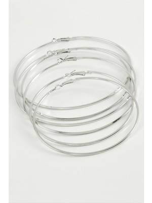 Zenvia Ezme Metal Halka Küpe 6 Adet ZNVBJTR-23577