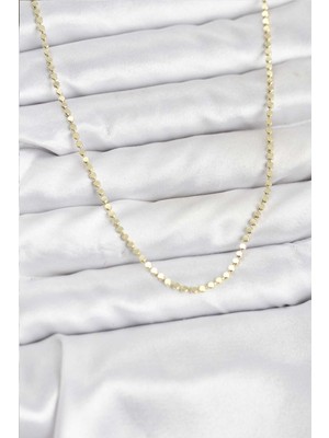 Zenvia 316L Çelik Gold Renk Ince Ezme Zincir Kadın Kolye ZNV-EBJT4377