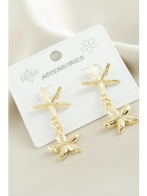 Zenvia Deniz Yıldızı Çiçek Metal Küpe ZNVBJTR-23577