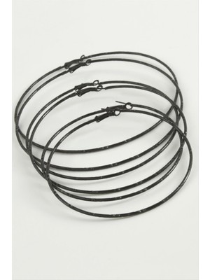 Zenvia Noktalı Metal Halka Küpe 6 Adet ZNVBJTR-23577