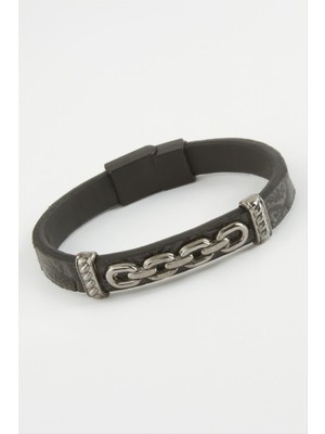 Zenvia Zincir Kaliteli Mıknatıslı Suni Deri Bileklik ZNVBJTR-23577