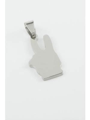 Zenvia Zafer Işareti Çelik Kolye Ucu 2,8 cm ZNVBJTR-23577