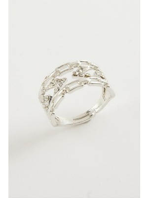 Zenvia Zincir Şekilli Zirkon Taşlı Yüzük ZNVBJTR-23577