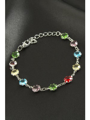 Zenvia Yuvarlak Kristal Taşlı Çelik Bileklik ZNVBJTR-23577