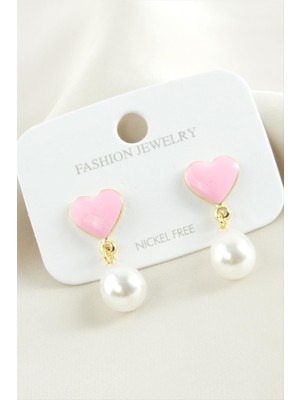 Zenvia Kalp Mineli Inci Küpe ZNVBJTR-23577