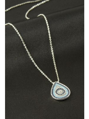 Zenvia Oval Nazar Zirkon Taşlı Kolye ZNVBJTR-23577