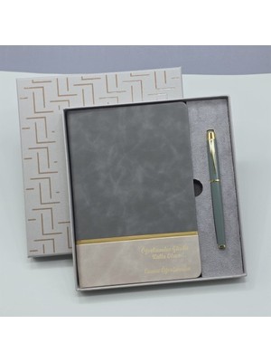 Zenvia Öğretmenler Gününe Özel Deri Defter ve Kalem Set ZNV325-ETT