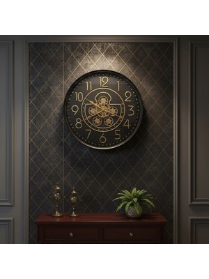 Mars Concept 60 cm Çarklı Büyük Duvar Saati – Hareketli Mekanizma Metal Gövde