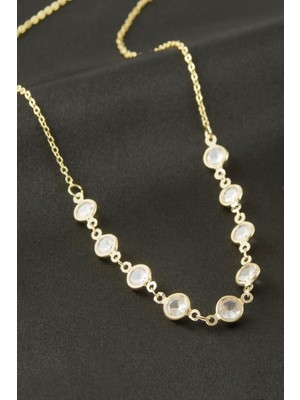 DS LLC Yuvarlak Kristal Taşlı Kolye DLLSRSBJ34